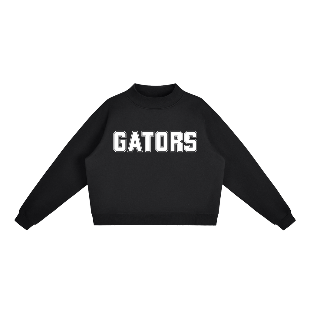 Gators White Text Mock-Neck Crew Sweatshirt