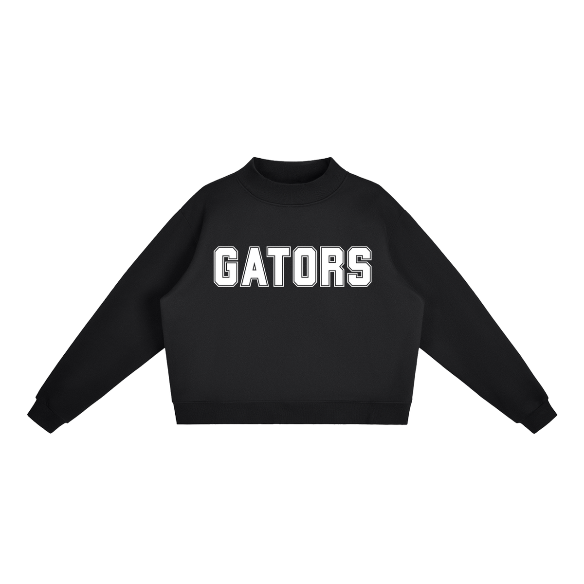 Gators White Text Mock-Neck Crew Sweatshirt