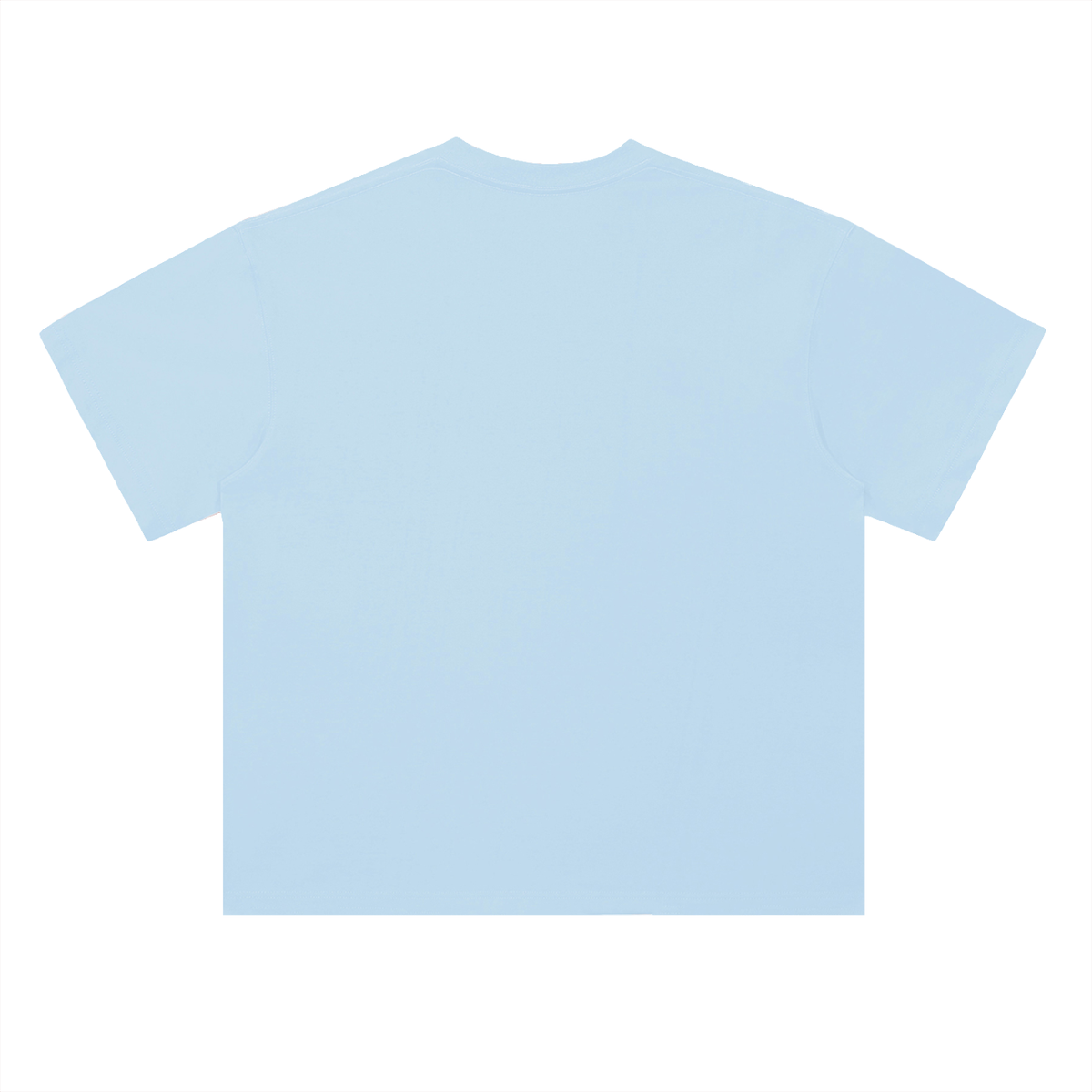 Quest Light Blue with White Text Heavyweight Drop Shoulder Cotton T-Shirt