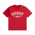 Quest Bright Red with White Text Unisex Seamless Cotton T-Shirt