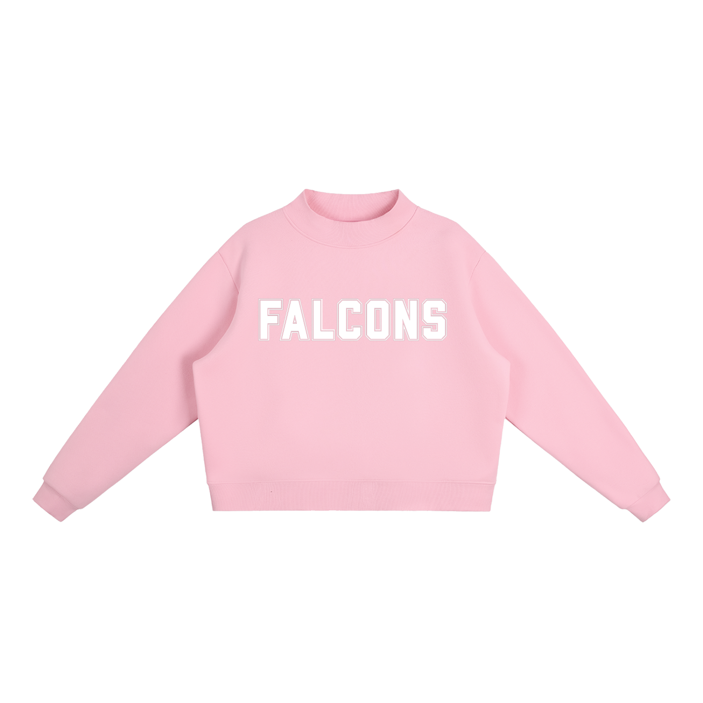 Falcons Pink Mock-Neck Crew Sweatshirt