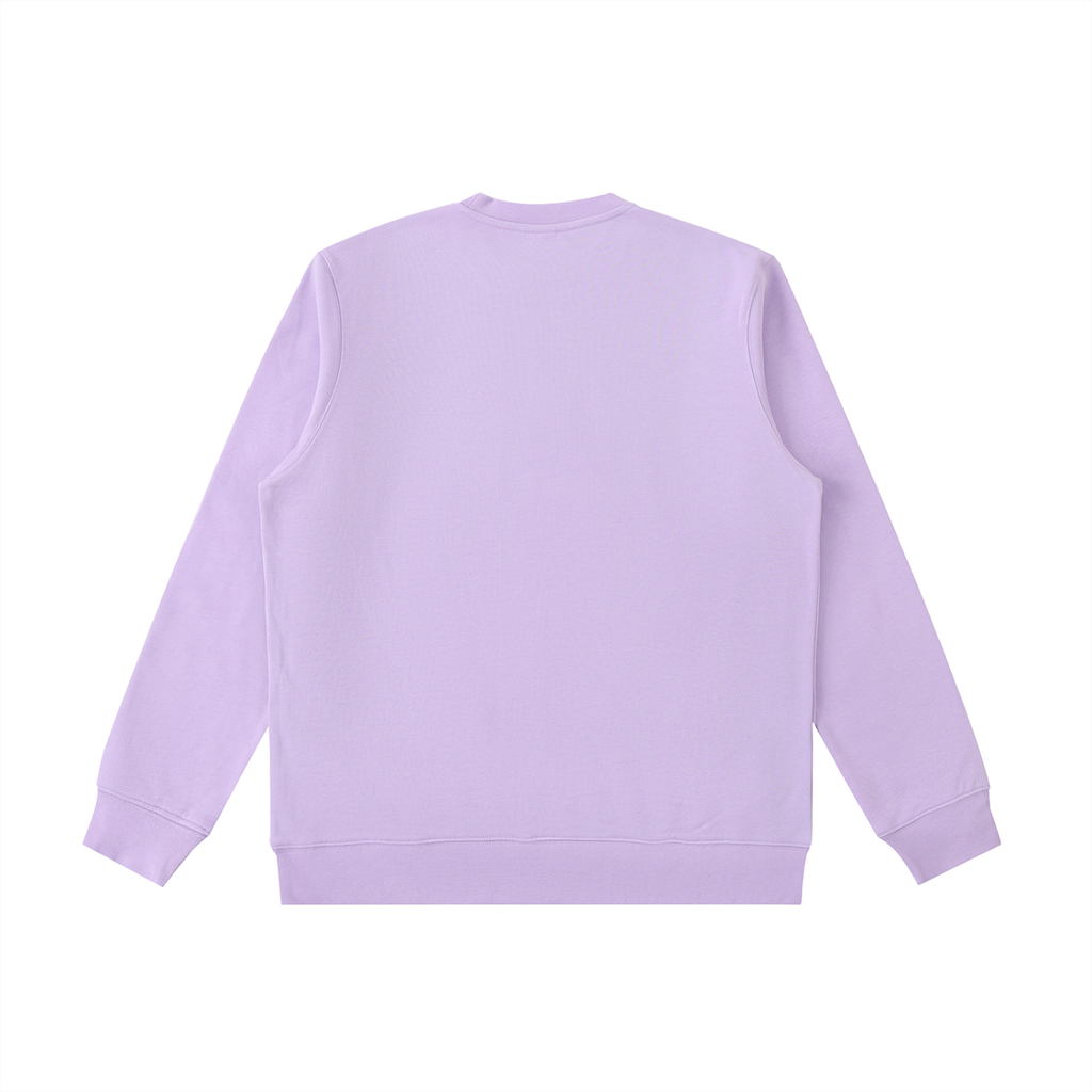 Quest Light Purple with White Text Essential Heavyweight Crewneck Sweatshirt