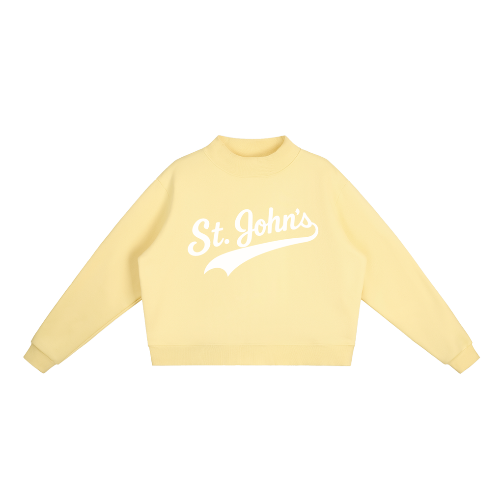 St. John's Swoosh Yellow Mock-Neck Crew Sweatshirt