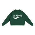 St. John's Swoosh Green Mock-Neck Crew Sweatshirt