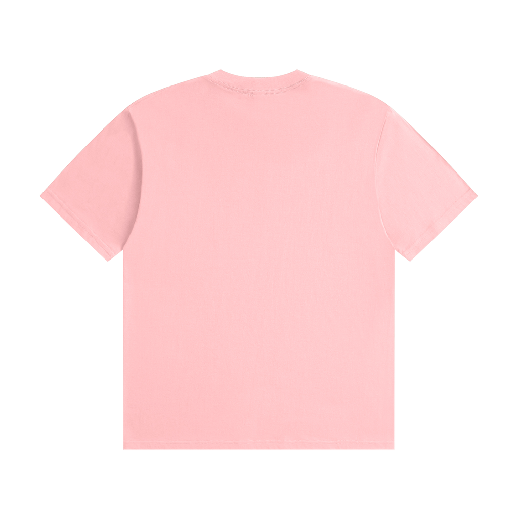 Quest Pink with White Text Unisex Seamless Cotton T-Shirt